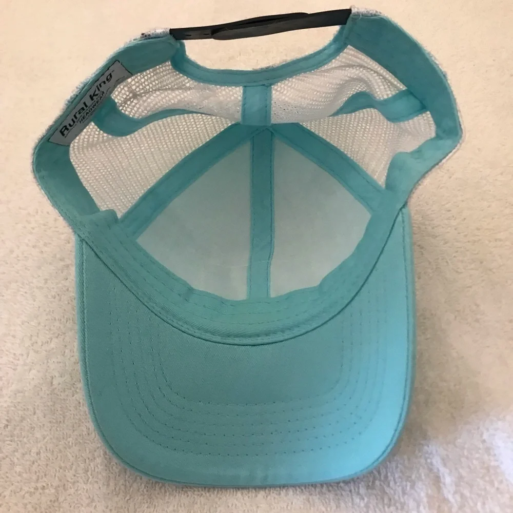 Rural King Headwear Women's American Flag Aqua SnapBack Adjustable Ball Cap